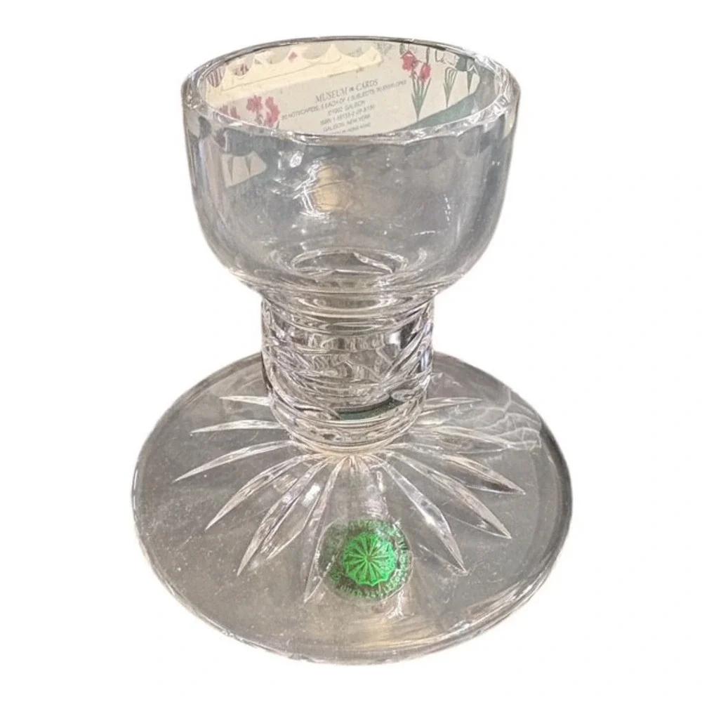 Galway Irish Crystal Candlestick Holders Pair Lead Crystal Starburst Cut Glass